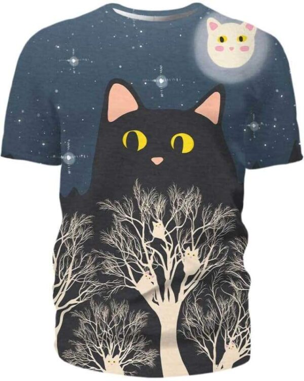 Forest Night Cats - All Over Apparel - T-Shirt / S - www.secrettees.com