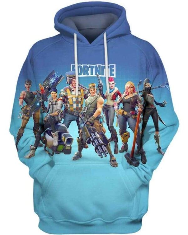 Fortnite Heroes - All Over Apparel - Hoodie / S - www.secrettees.com