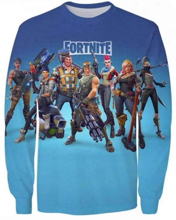 Fortnite Heroes - All Over Apparel - Sweatshirt / S - www.secrettees.com