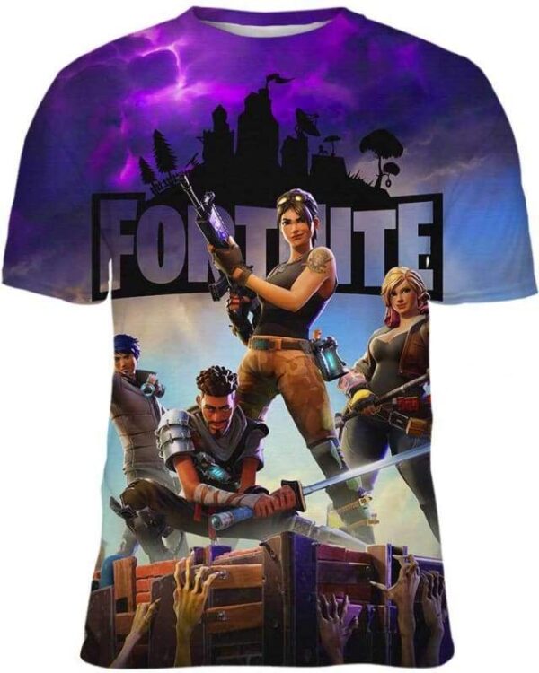 Fortnite Zombie Mode - All Over Apparel - Kid Tee / S - www.secrettees.com