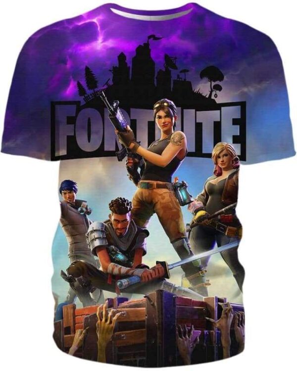 Fortnite Zombie Mode - All Over Apparel - T-Shirt / S - www.secrettees.com