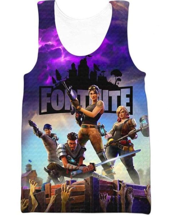 Fortnite Zombie Mode - All Over Apparel - Tank Top / S - www.secrettees.com