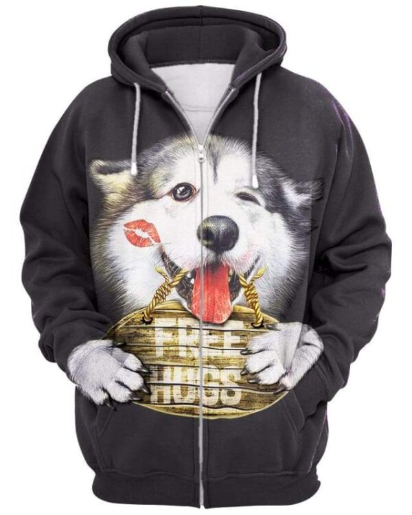 Free Hug_Alaska - All Over Apparel - Zip Hoodie / S - www.secrettees.com