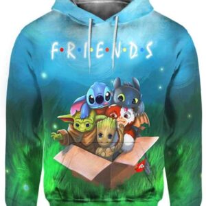 Friends Stitch Toothless Yoda Groot In Box - All Over Apparel - Hoodie / S - www.secrettees.com