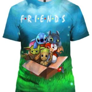 Friends Stitch Toothless Yoda Groot In Box - All Over Apparel - T-Shirt / S - www.secrettees.com