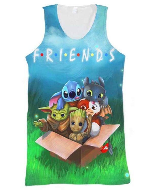 Friends Stitch Toothless Yoda Groot In Box - All Over Apparel - Tank Top / S - www.secrettees.com