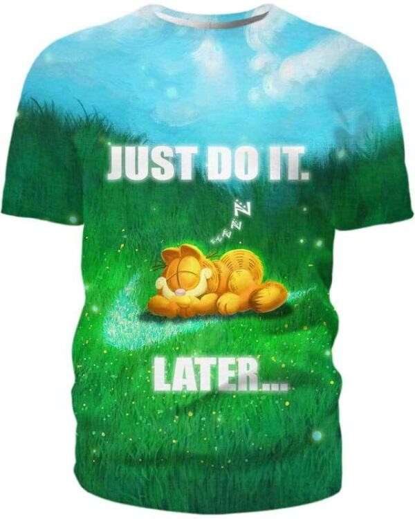 Garfield - Just Do It Later - All Over Apparel - T-Shirt / S - www.secrettees.com