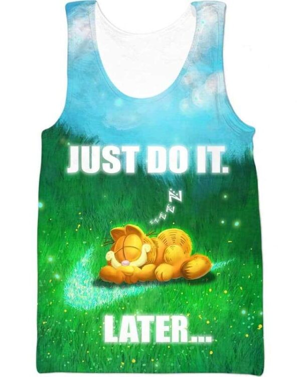 Garfield - Just Do It Later - All Over Apparel - Tank Top / S - www.secrettees.com
