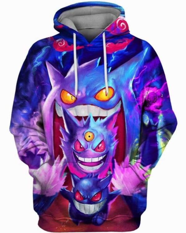 Gengar Family - All Over Apparel - Hoodie / S - www.secrettees.com
