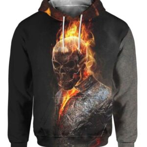 Ghost Rider Skulls Fire - All Over Apparel - Hoodie / S - www.secrettees.com