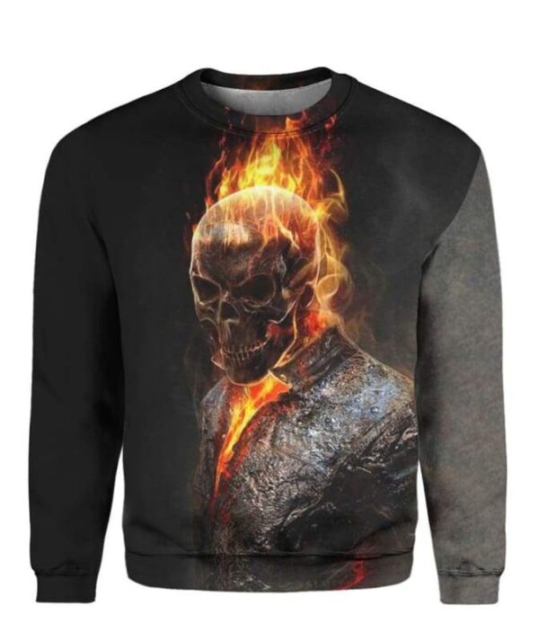 Ghost Rider Skulls Fire - All Over Apparel - Sweatshirt / S - www.secrettees.com