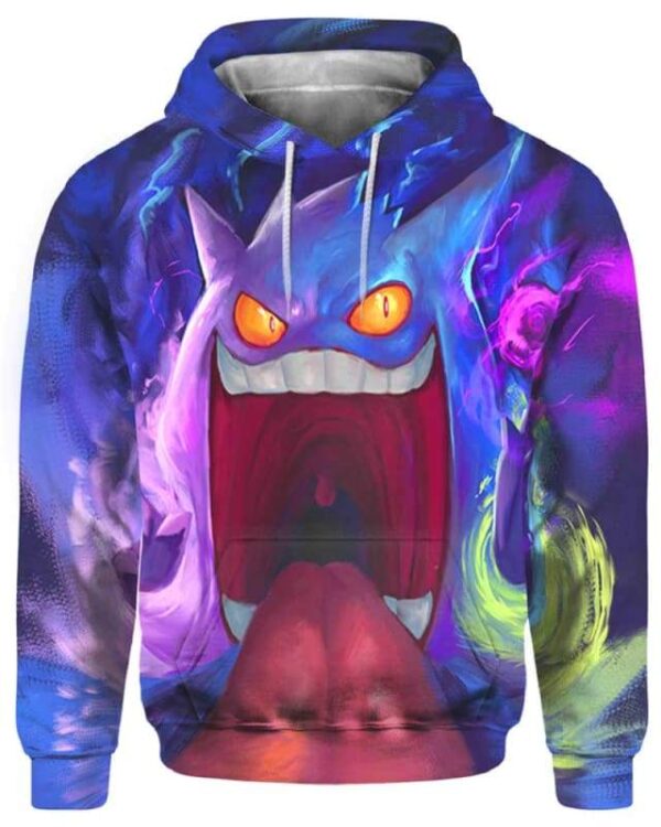 Gigantamax Gengar - All Over Apparel - Hoodie / S - www.secrettees.com