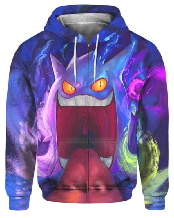 Gigantamax Gengar - All Over Apparel - Zip Hoodie / S - www.secrettees.com