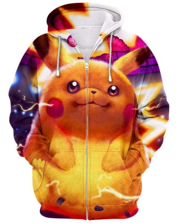 Gigantamax Pikachu - All Over Apparel - Zip Hoodie / S - www.secrettees.com