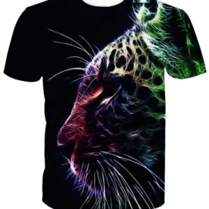 Glow color Leopad 3D T-shirt - All Over Apparel - T-Shirt / S - www.secrettees.com