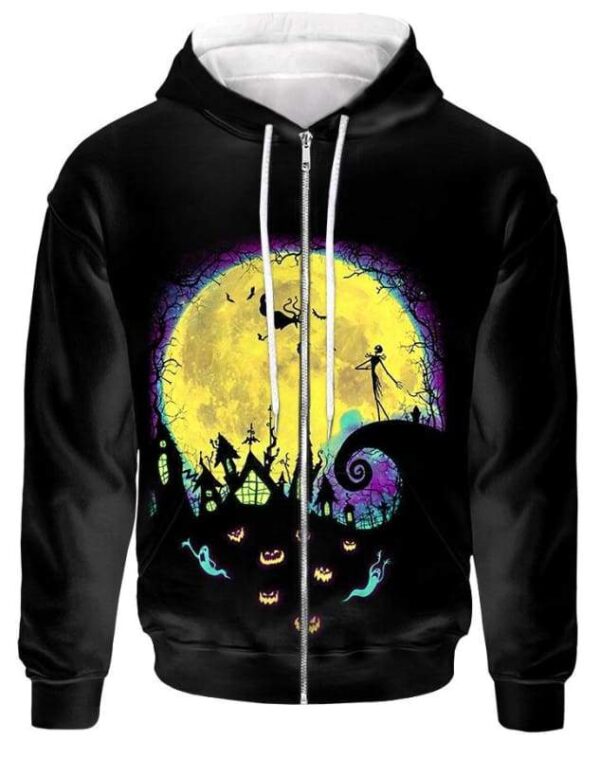 Glows In The Dark Hoodie T-shirt - All Over Apparel - Zip Hoodie / S - www.secrettees.com