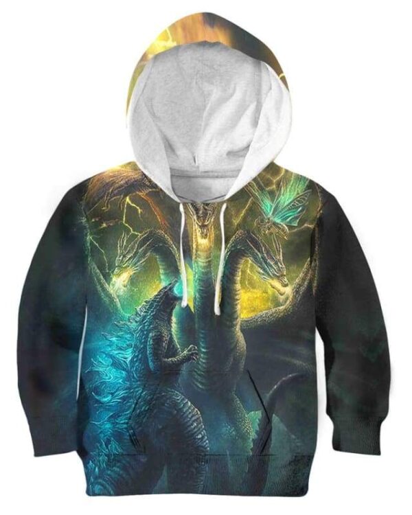 Godzilla King of the Monsters - All Over Apparel - Kid Hoodie / S - www.secrettees.com