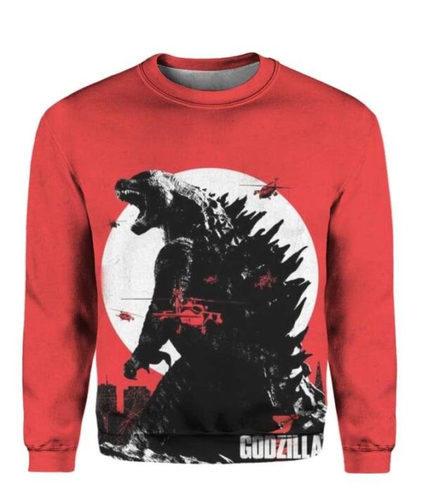 Godzilla Red - All Over Apparel - Sweatshirt / S - www.secrettees.com