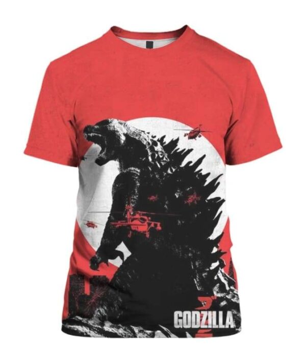 Godzilla Red - All Over Apparel - T-Shirt / S - www.secrettees.com