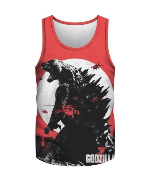 Godzilla Red - All Over Apparel - Tank Top / S - www.secrettees.com