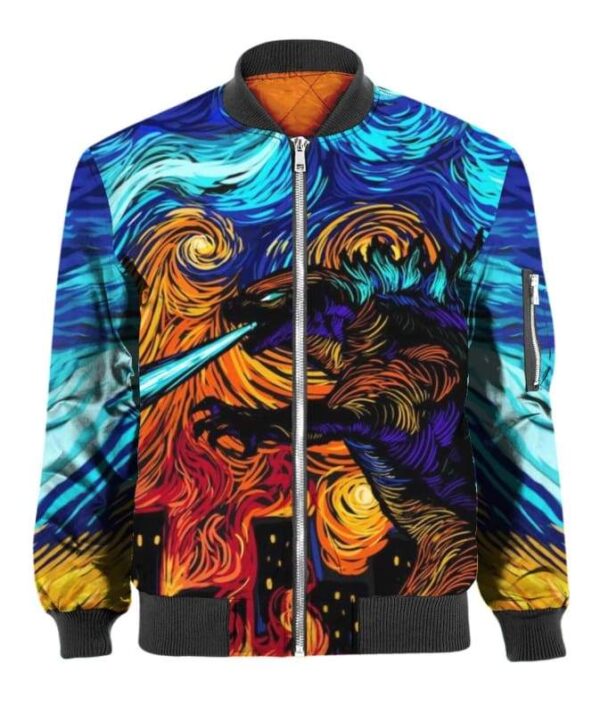 Godzilla Starry Night - All Over Apparel - Bomber / S - www.secrettees.com