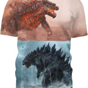 Godzilla Volcano and Storm - All Over Apparel - T-Shirt / S - www.secrettees.com