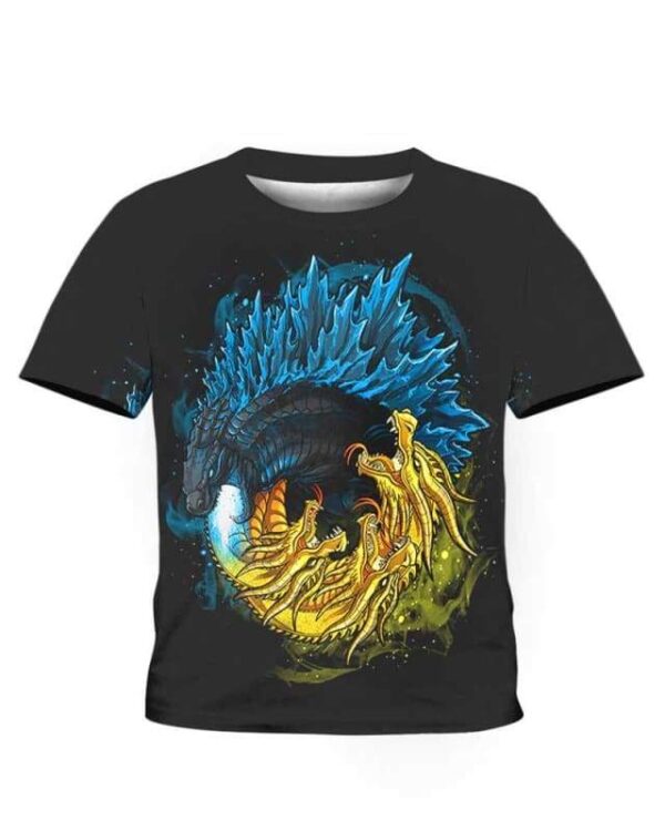 Godzilla Yin Yang - All Over Apparel - Kid Tee / S - www.secrettees.com