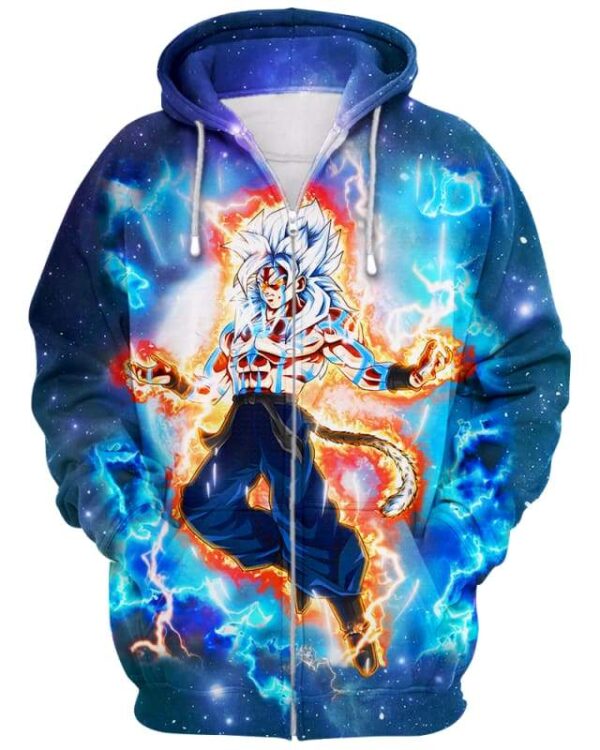 Goku And Transformation - All Over Apparel - Zip Hoodie / S - www.secrettees.com