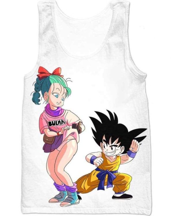 Goku & Bulma Sculaccia - All Over Apparel - Tank Top / S - www.secrettees.com