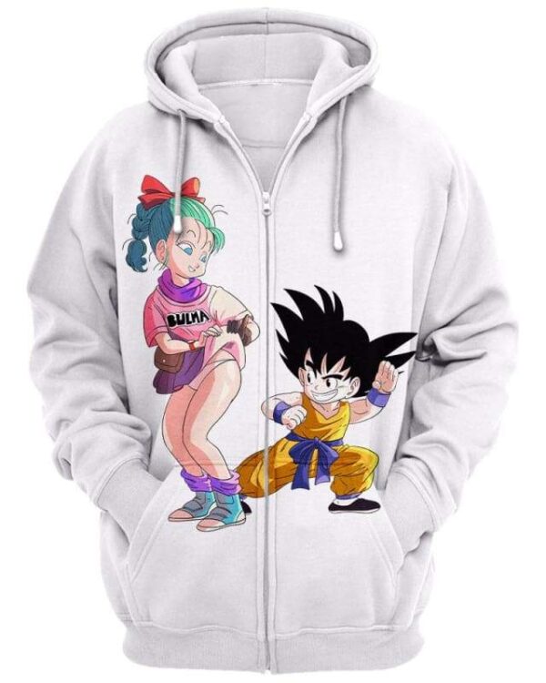 Goku & Bulma Sculaccia - All Over Apparel - Zip Hoodie / S - www.secrettees.com