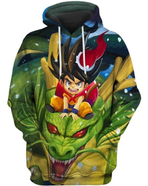 Goku Christmas - All Over Apparel - Hoodie / S - www.secrettees.com