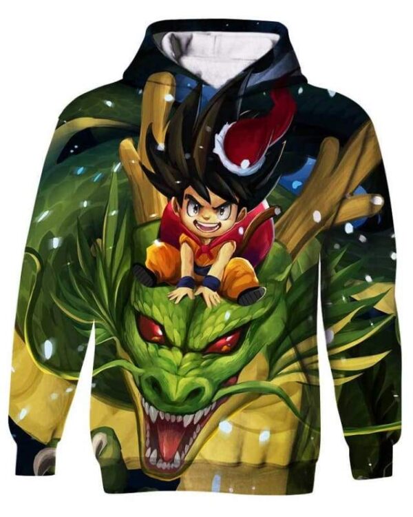 Goku Christmas - All Over Apparel - Kid Hoodie / S - www.secrettees.com