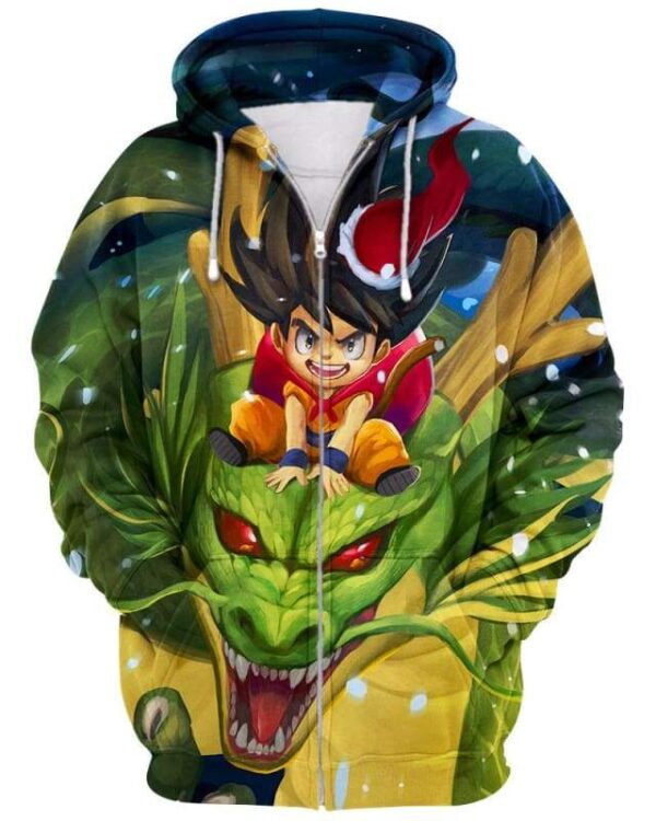 Goku Christmas - All Over Apparel - Zip Hoodie / S - www.secrettees.com