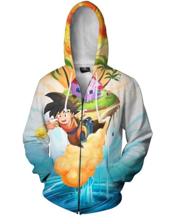 Goku Up - All Over Apparel - Zip Hoodie / S - www.secrettees.com