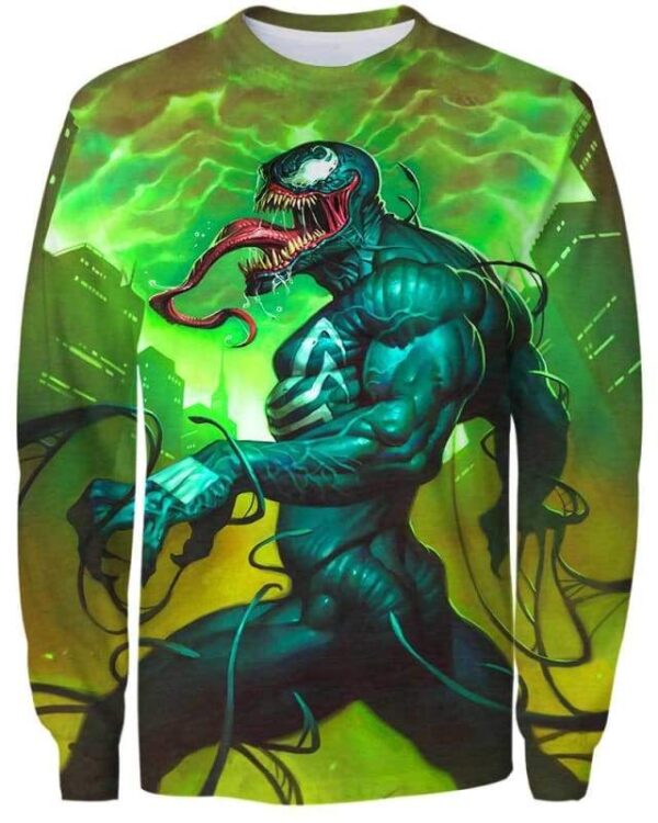 Green Venom - All Over Apparel - Sweatshirt / S - www.secrettees.com