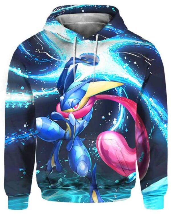 Greninja Shuriken - All Over Apparel - Hoodie / S - www.secrettees.com