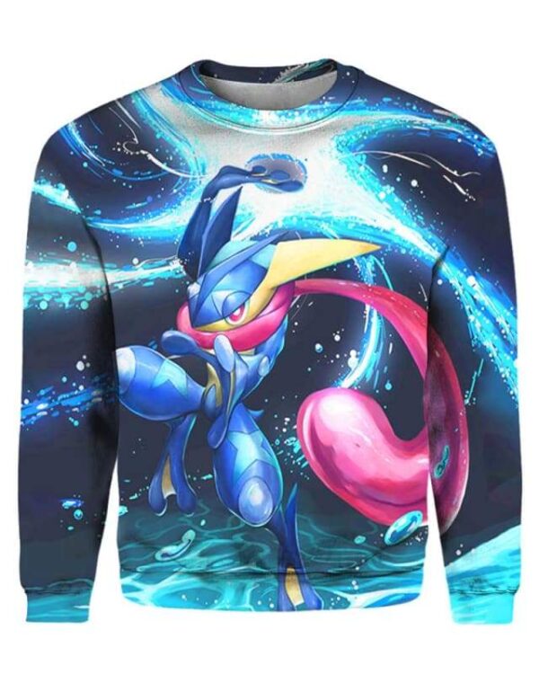 Greninja Shuriken - All Over Apparel - Sweatshirt / S - www.secrettees.com