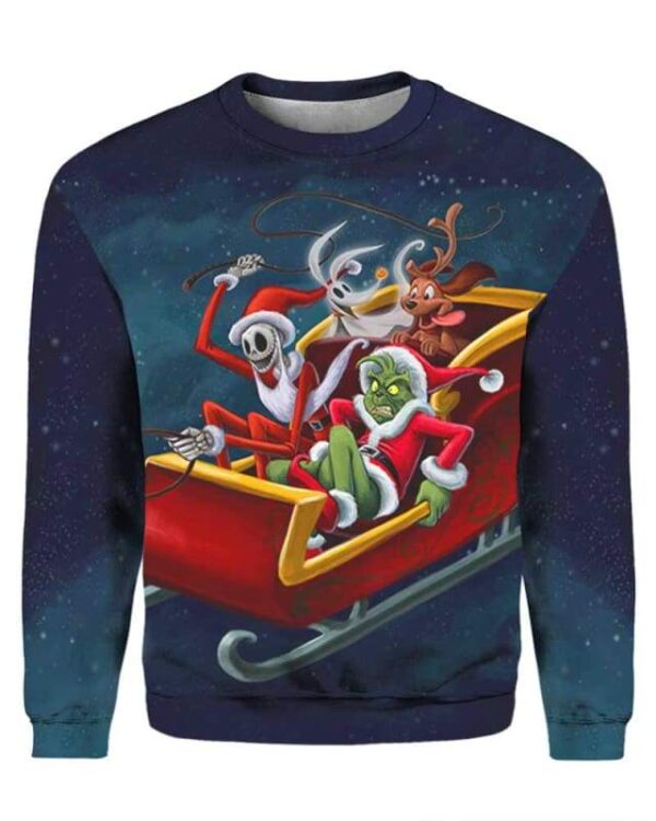 Grinch and Jack - All Over Apparel - Sweatshirt / S - www.secrettees.com