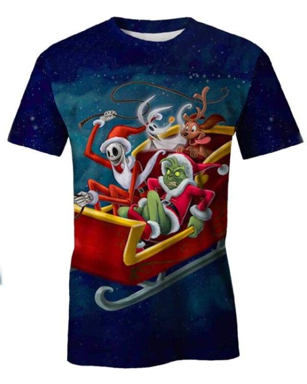 Grinch and Jack - All Over Apparel - T-Shirt / S - www.secrettees.com