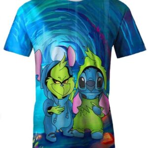 Grinch and Stitch - All Over Apparel - T-Shirt / S - www.secrettees.com