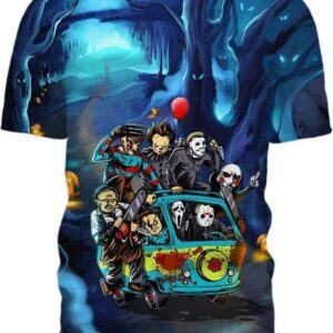 Halloween Horror Bus - All Over Apparel - T-Shirt / S - www.secrettees.com
