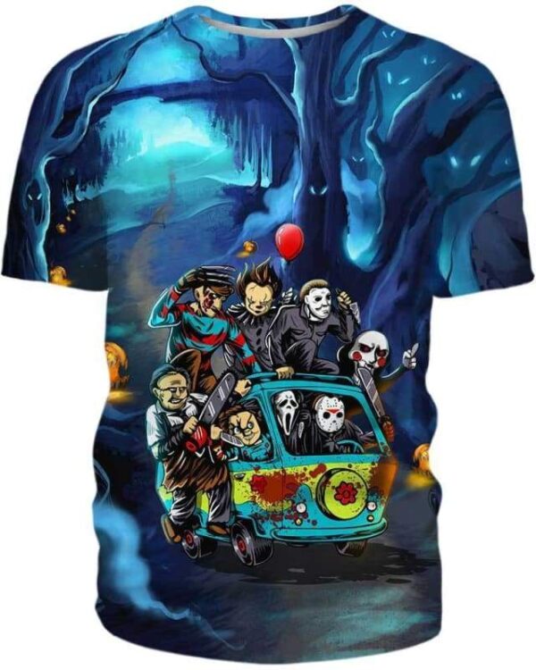 Halloween Horror Bus - All Over Apparel - T-Shirt / S - www.secrettees.com