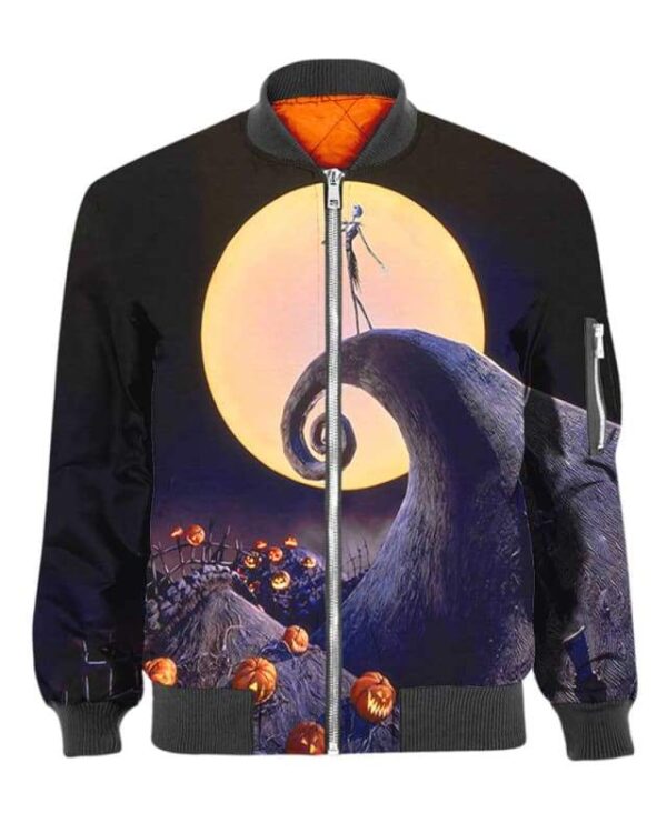 Halloween Horror Jack Skellington Nightmare - All Over Apparel - Bomber / S - www.secrettees.com