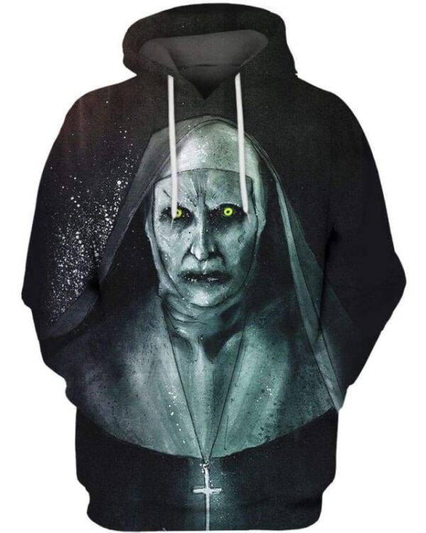 Halloween Horror Valak Demon V2 - All Over Apparel - Hoodie / S - www.secrettees.com