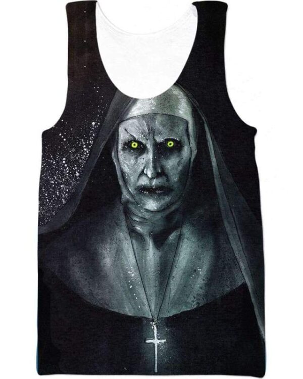 Halloween Horror Valak Demon V2 - All Over Apparel - Tank Top / S - www.secrettees.com