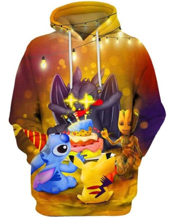 Happy Birthday Toothless - All Over Apparel - Hoodie / S - www.secrettees.com