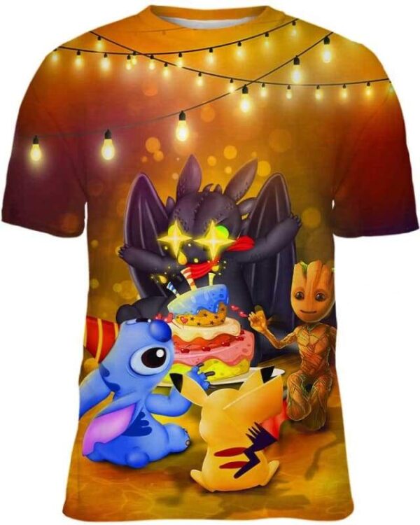 Happy Birthday Toothless - All Over Apparel - Kid Tee / S - www.secrettees.com