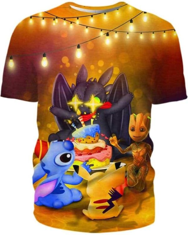 Happy Birthday Toothless - All Over Apparel - T-Shirt / S - www.secrettees.com