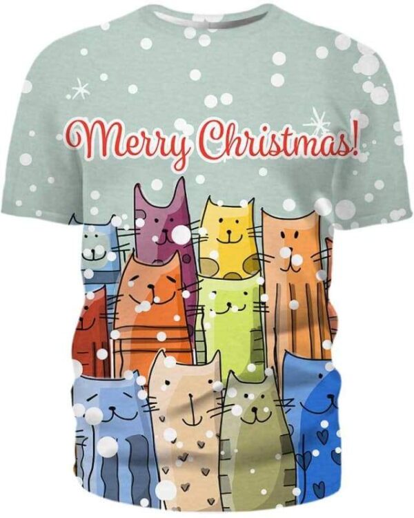 Happy Cats Family - All Over Apparel - T-Shirt / S - www.secrettees.com