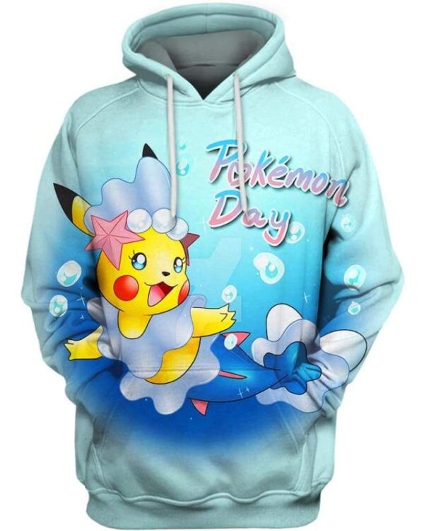 Happy Pokemon Day - All Over Apparel - Hoodie / S - www.secrettees.com